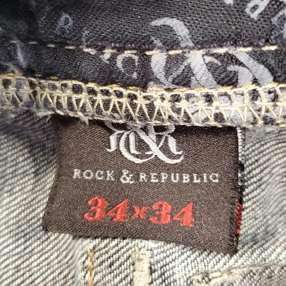 Rock & Republic Mens Straight Leg Jeans Medium Wash Blue Denim 34x34 - Picture 8 of 16